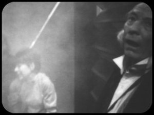 William Hartnell's expression here is even scarier than the Daleks, the Mechanoids, and the Animus, all put together...